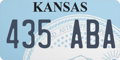 KS license plate 435ABA