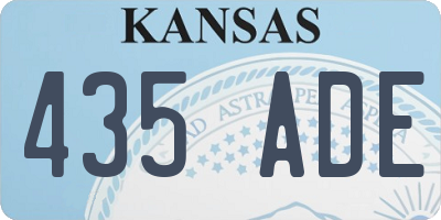 KS license plate 435ADE