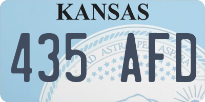KS license plate 435AFD