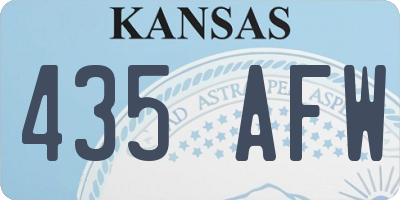 KS license plate 435AFW