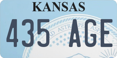 KS license plate 435AGE