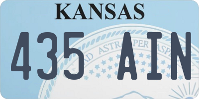 KS license plate 435AIN