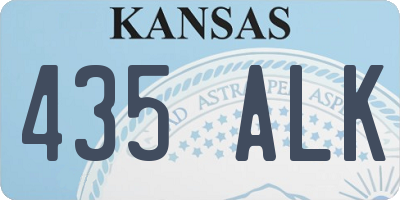 KS license plate 435ALK