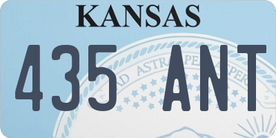 KS license plate 435ANT