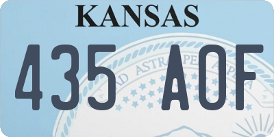 KS license plate 435AOF