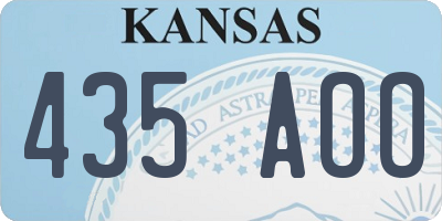 KS license plate 435AOO