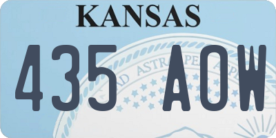 KS license plate 435AOW