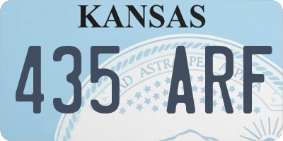 KS license plate 435ARF