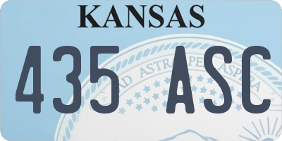 KS license plate 435ASC