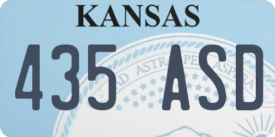KS license plate 435ASD