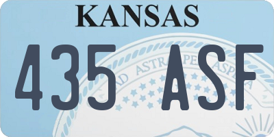 KS license plate 435ASF