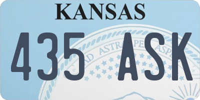 KS license plate 435ASK