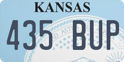 KS license plate 435BUP