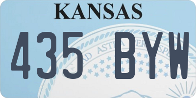 KS license plate 435BYW