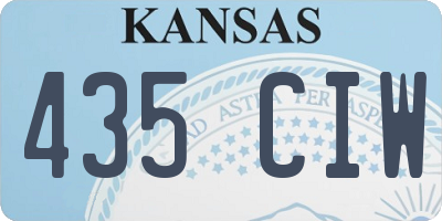 KS license plate 435CIW