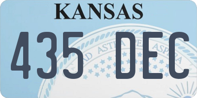 KS license plate 435DEC