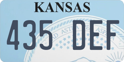 KS license plate 435DEF