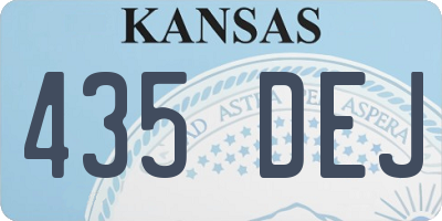 KS license plate 435DEJ