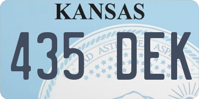 KS license plate 435DEK