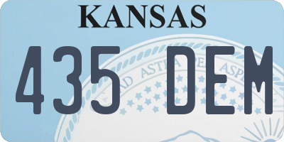 KS license plate 435DEM
