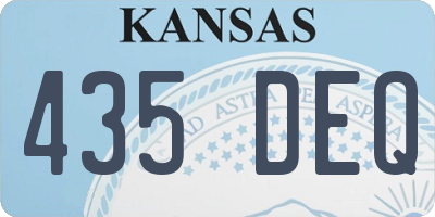 KS license plate 435DEQ