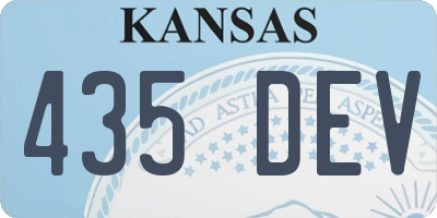 KS license plate 435DEV