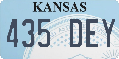 KS license plate 435DEY