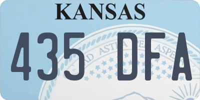 KS license plate 435DFA