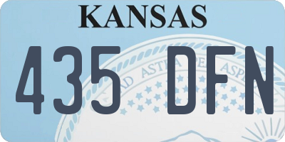 KS license plate 435DFN