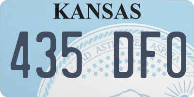 KS license plate 435DFO