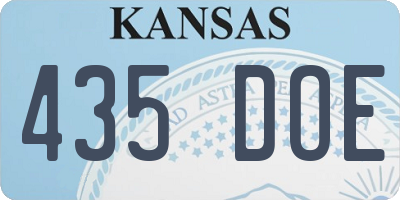 KS license plate 435DOE