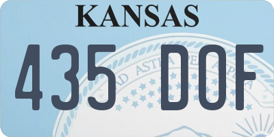 KS license plate 435DOF
