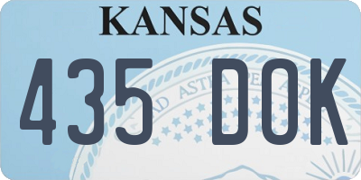 KS license plate 435DOK