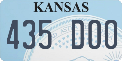 KS license plate 435DOO