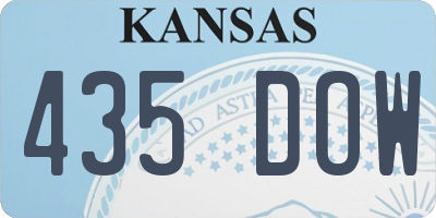 KS license plate 435DOW