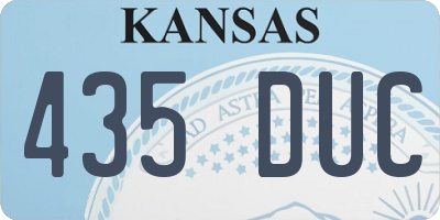 KS license plate 435DUC