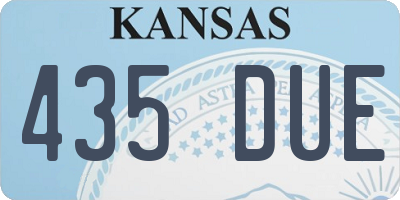 KS license plate 435DUE