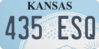 KS license plate 435ESQ
