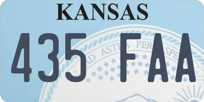 KS license plate 435FAA
