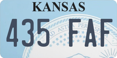 KS license plate 435FAF