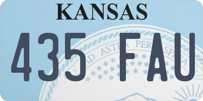 KS license plate 435FAU