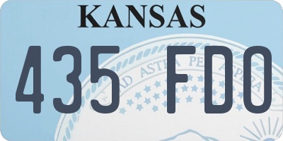 KS license plate 435FDO