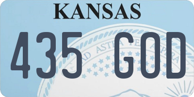 KS license plate 435GOD