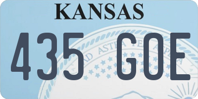 KS license plate 435GOE