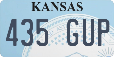 KS license plate 435GUP