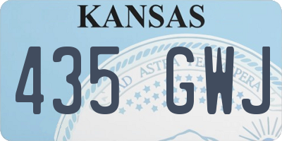 KS license plate 435GWJ