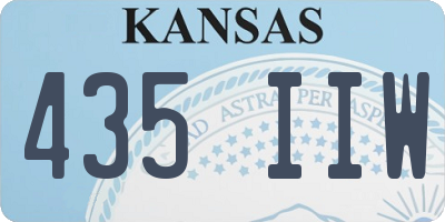 KS license plate 435IIW