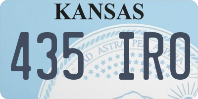 KS license plate 435IRO