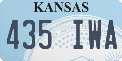 KS license plate 435IWA