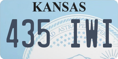 KS license plate 435IWI
